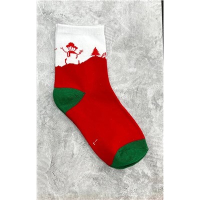 Детские носки 6-8 лет 19-22 см "Christmas" Снеговик
