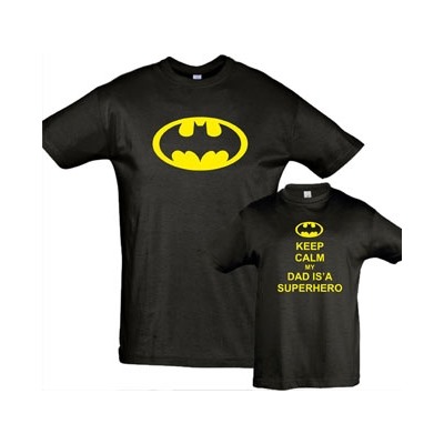 Футболки для папы и сына "My Dad is Superhero"