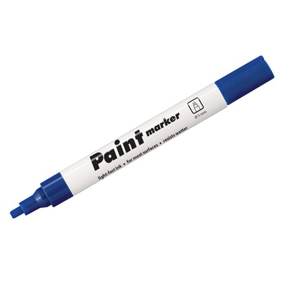 Маркер-краска Centropen "Paint Marker 9100" синяя, клиновидный, 5мм, лаковый, блистер