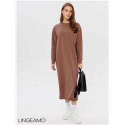 Женское платье макси из футера 2-х нитки Lingeamo какао ВП-10 (02)