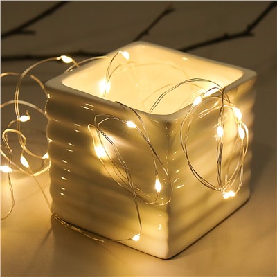 Гирлянда светодиодная нить 3 м 30 LED / GW2012WT /уп 200/теплый белый ВИЛКА