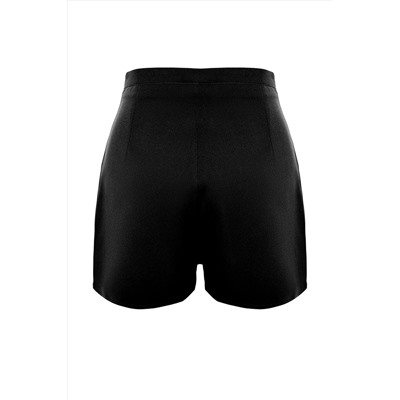Черные плиссированные тканые шорты Юбка Twoaw24SR00014