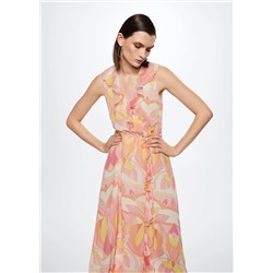 Vestido estampado volantes -  Mujer | MANGO OUTLET España