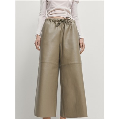 Pantalón culotte piel napa