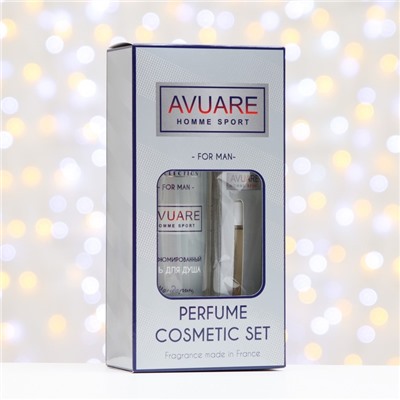 Подарочный набор косметики мужской Avuar homme sport, гель для душа 250 мл, парфюмерная вода 30 мл