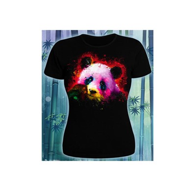 Футболка женская   Fluro Panda (Светится в темноте и ультрафиолете)