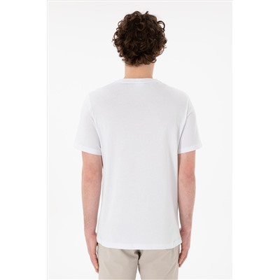 Мужская регулярная посадка велосипеда neckle white basic t -hish urd