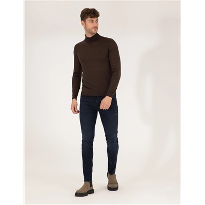 Brown Slim Fit Fisherman воротнич