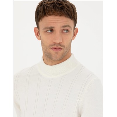 Ecru Slim Fit Half Fisherman Salline Knitwear Казах