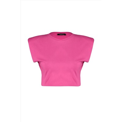 Fuchsia 100 %хлопчатобумаж на родину, вязание воротника, вязание воротнич