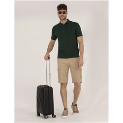 Bej Comfort Fit Cargo Pocket Shorts