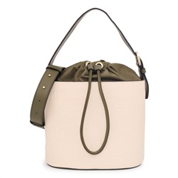 Bolso bombonera - beige y caqui