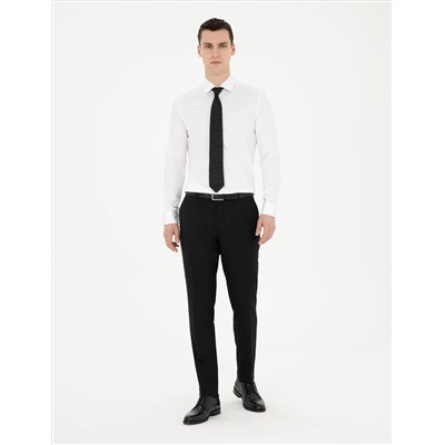 Белый бывший Slim Fit Основная рубашка с длинным рукавом