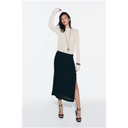 CREPE MIDI SKIRT WITH DIAGONAL SEAMS