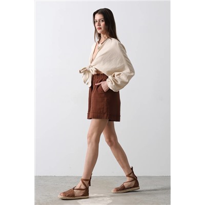 Коричневая талия Mini Shorts & Bermuda Twoss25sr00037