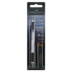 Карандаш механический Faber-Castell "Grip Matic"+грифели, 0,5мм, небесный, блистер