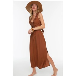 Вязаное пляжное платье макси с кисточками Cinnamon TBESS21EL3624