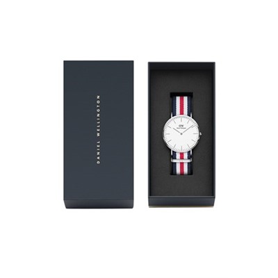 Reloj de cuarzo de poliéster Classic Canterbury - 36 mm - Azul, rojo y blanco