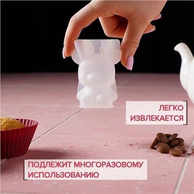 Молд для заливки «Оленёнок», силикон, 6×3×6 см, прозрачный