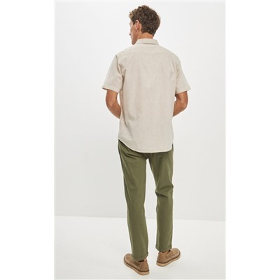 Рубашка к/р лен F111-0451 beige