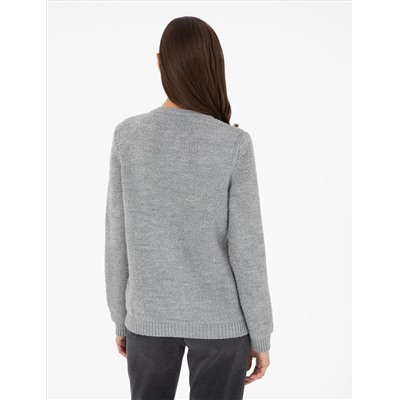 Серый меландж Slim Fit Triko Cardigan