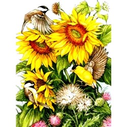 Алмазная мозаика/ подрамник/ полная выкладка/ круглые стразы/ 30х40см/ арт.HA3063 ПОДСОЛНУХИ