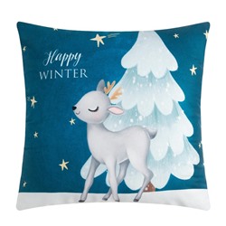 Подушка новогодняя "Этель" «Happy winter», 40*40 см, 100% п/э, велюр