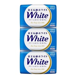 KAO Натуральное увлажняющее туалетное мыло "White" со скваланом (нежный аромат цветочного мыла) 130 г х 3 шт. / 20