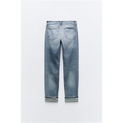 JEANS TRF SLIM FOLDED FIT TIRO BAJO