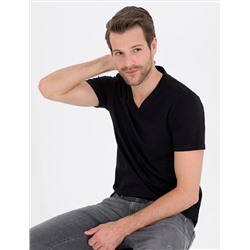 Black Slim Fit Basic T -For