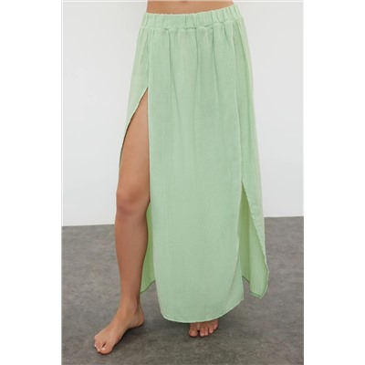 Монетный мятный плетение SLIT Müslin Blouse Beach Skirt Tool TBESS24AU00053