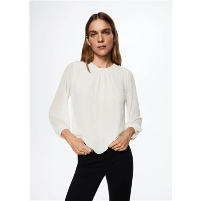 Blusa detalle abalorios -  Mujer | MANGO OUTLET España