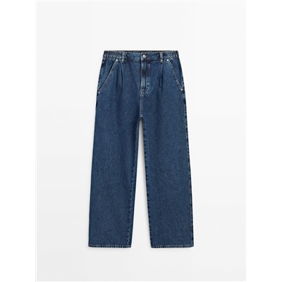 Jeans mid wash jogger wide leg