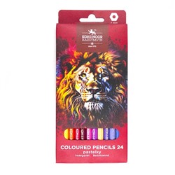 Карандаши цветные RED LION 3554 24цв, дерево, шестигран, картон.упак, европодв
