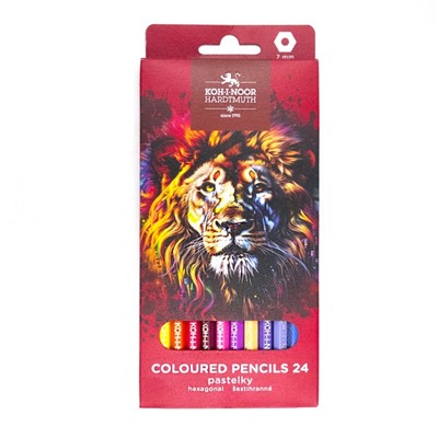 Карандаши цветные RED LION 3554 24цв, дерево, шестигран, картон.упак, европодв
