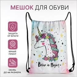 Мешок для обуви на шнурке, цвет белый/разноцветный
