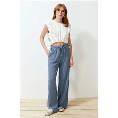 Premium Indigo Wide Geats Гибкие вязаные штаны Twoss24pl00054