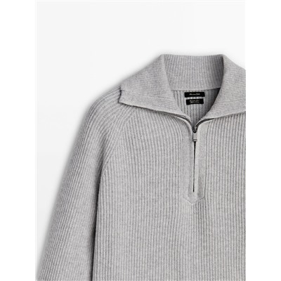 Jersey punto cuello mock cremallera