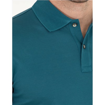 Зеленая слабая полоса Polo Yaka Mercerized T -For