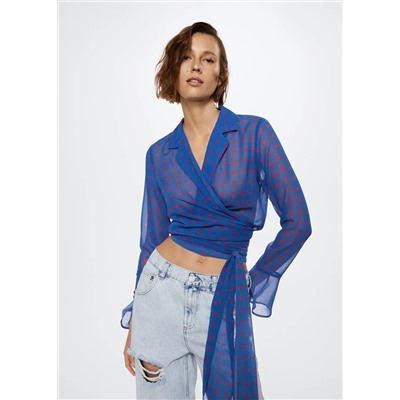 Blusa semitransparente lunares -  Mujer | MANGO OUTLET España