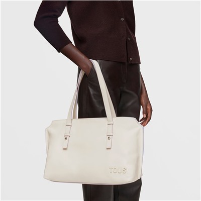 Bolso de hombro - cuero - beige