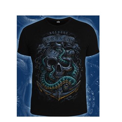 Футболка мужская RELEASE THE KRAKEN (Светится в темноте и ультрафиолете)