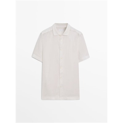 Camisa lino manga corta regular fit