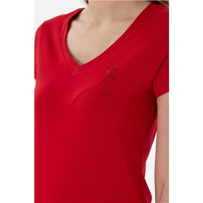 Женщина Red Basic T -Fish Surprise Discount в корзине