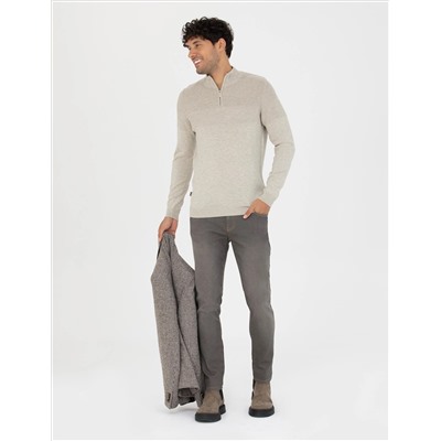 Песчанный меландж Слим Fit Fit Zippered
