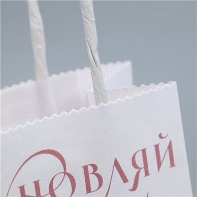 Пакет подарочный крафтовый, упаковка, «Вдохновляй», 15 х 10 х 6 см