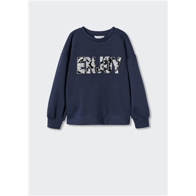 Sudadera mensaje textura -  Niña | MANGO OUTLET España