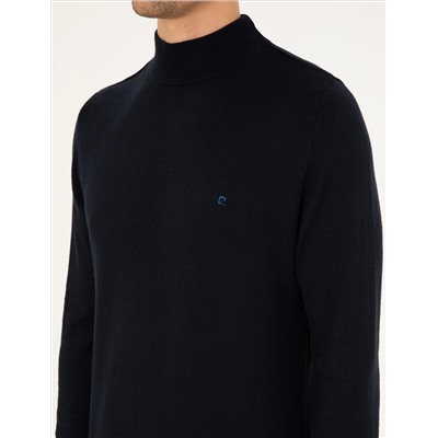 Navy Blue Slim Fit Half Fisherman воротник базовый трикотажный свитер