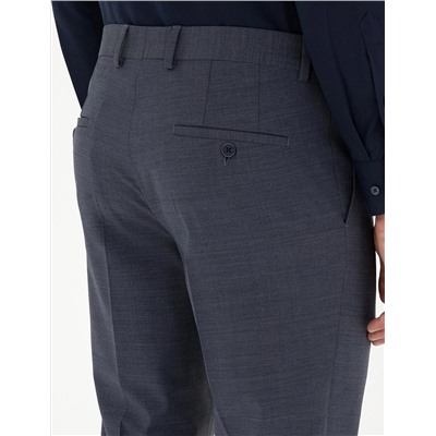 Темно -синяя тканевые брюки Slim Slim Fit