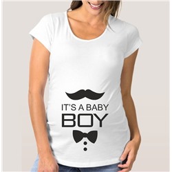 Футболка для беременных "Its a Baby Boy" усы